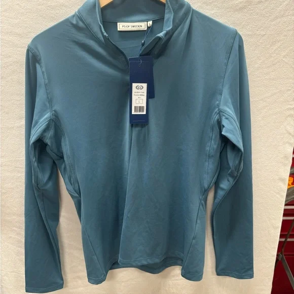 PS of Sweden Petrol 1/4 Zip Long Sleeve Sunshirt with Crystal zip - Picture 1 of 4